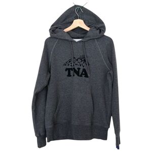 TNA Grey Hooded Pullover Sweatshirt | Mountains West Coast - Size Medium -